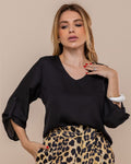 BLUSA ESCOTE EN V MANGA ANCHA