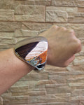 BRAZALETE CON BISAGRA COLOR PLATA METÁLICO - MODELO "FRANABRIL"