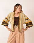 CARDIGAN TEJIDO A CROCHET - MODELO "ABRIL"