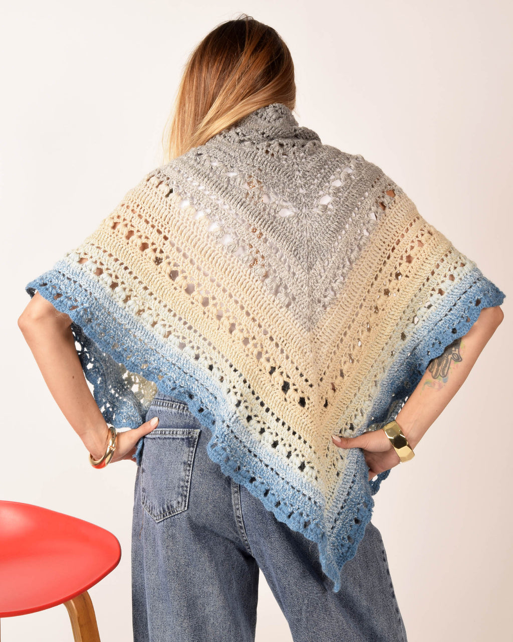 CHAL TEJIDO A CROCHET - MODELO "MAR"