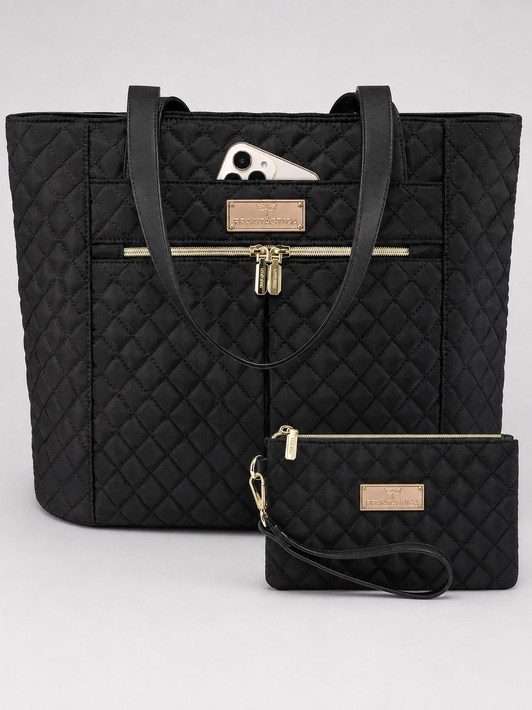 Bolso Portanotebook acolchado "FANCY" con bolso de mano de regalo
