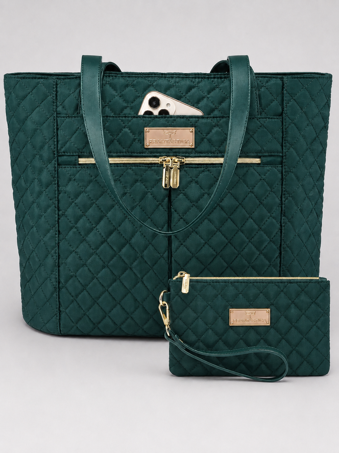 Bolso Portanotebook acolchado "FANCY" con bolso de mano de regalo