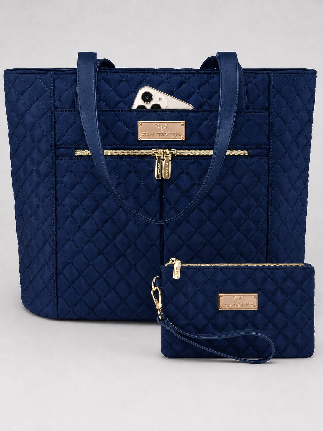 Bolso Portanotebook acolchado "FANCY" con bolso de mano de regalo