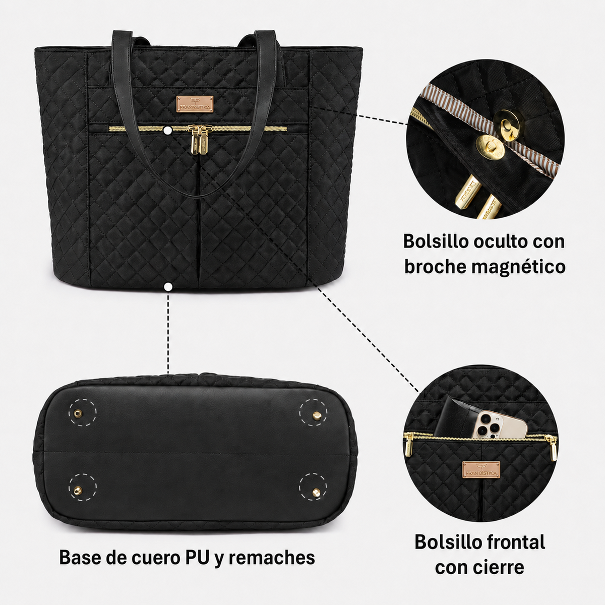 Bolso Portanotebook acolchado "FANCY" con bolso de mano de regalo