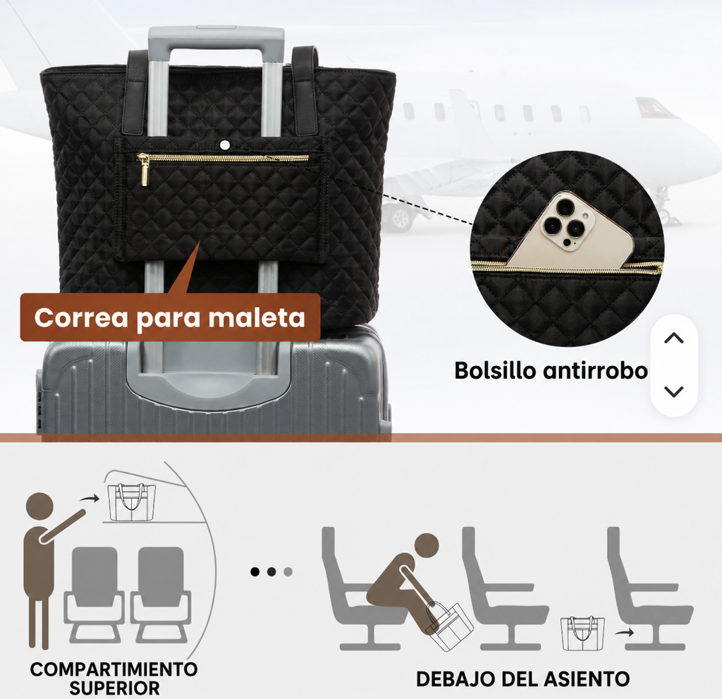 Bolso Portanotebook acolchado "FANCY" con bolso de mano de regalo