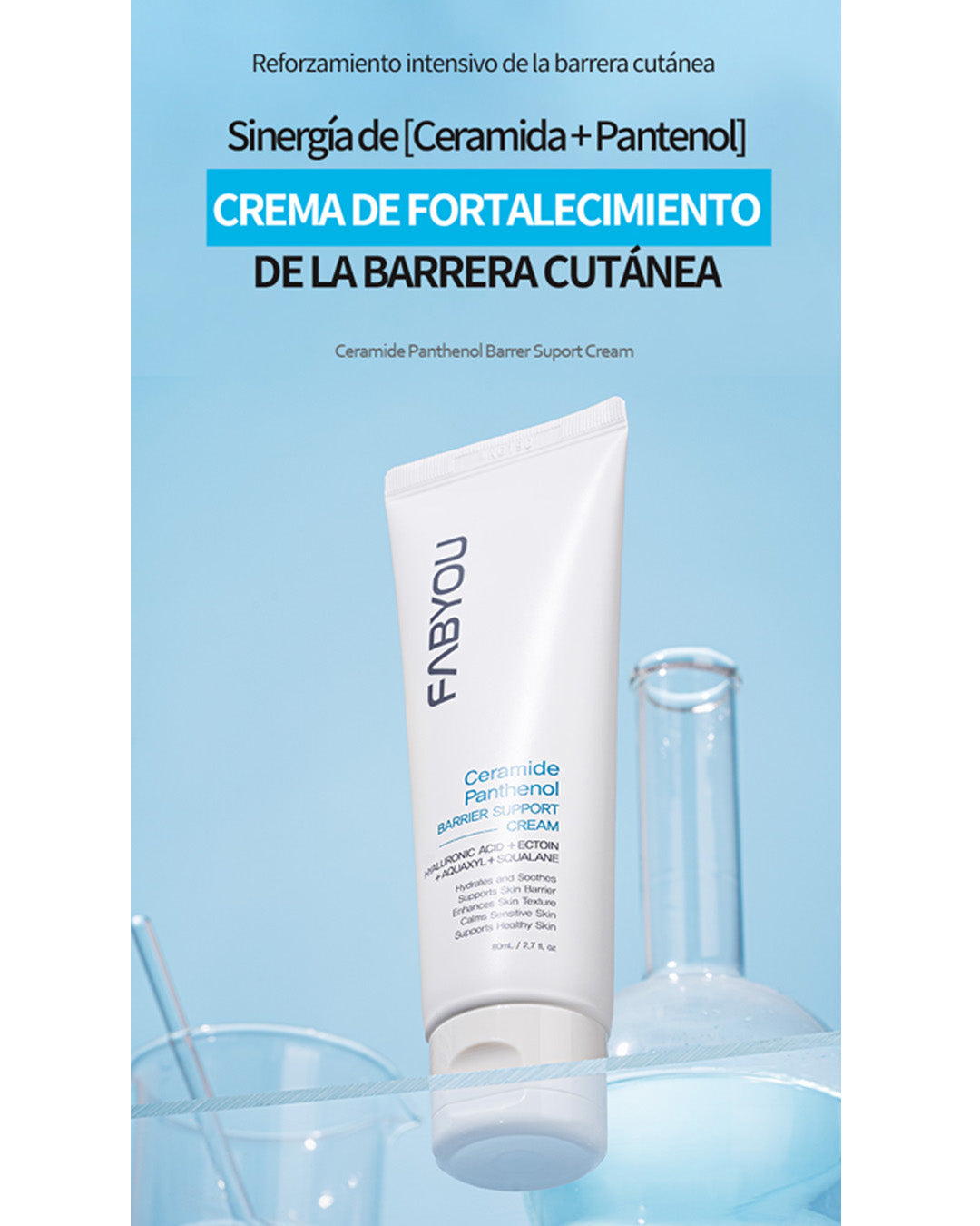 Crema Coreana hidratante con Pantenol y Ceramidas FABYOU / REGISTRO ISP N° 3402C-2/24