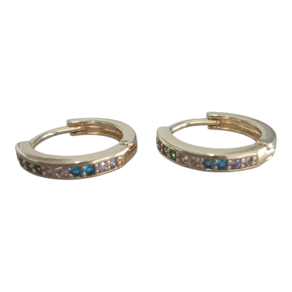 Aros argollas circonia multicolor