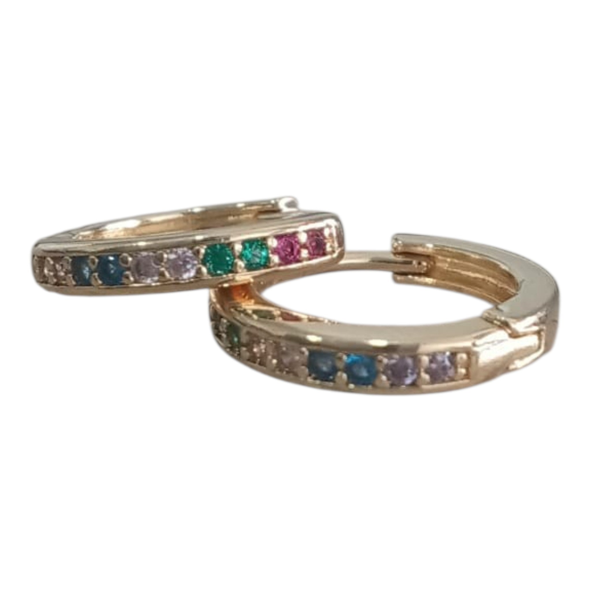Aros argollas circonia multicolor