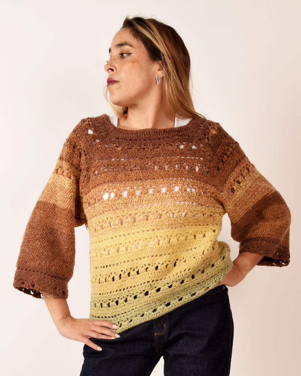 SWEATER TEJIDO A CROCHET - MODELO "ALPACA"