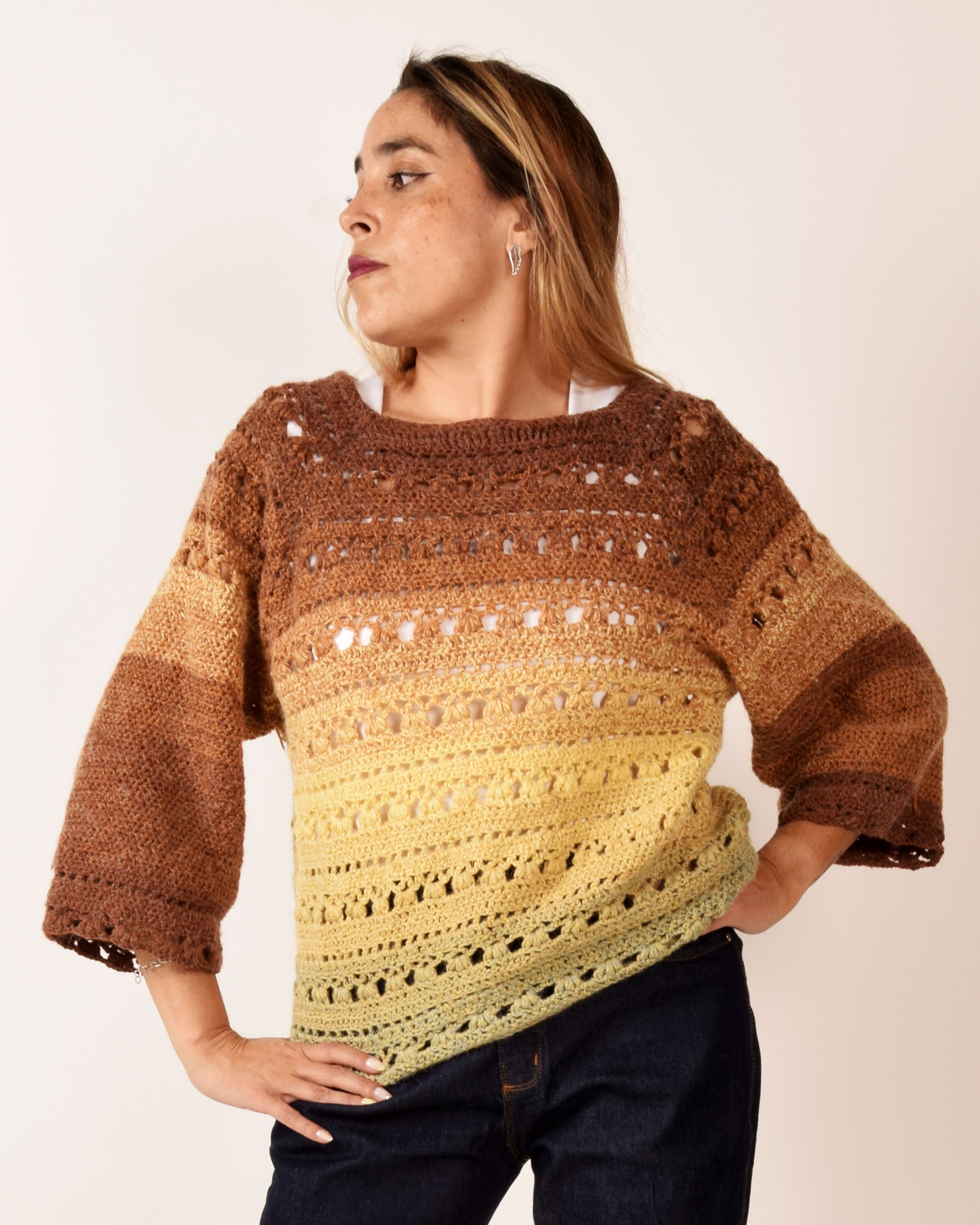SWEATER TEJIDO A CROCHET - MODELO "ALPACA"