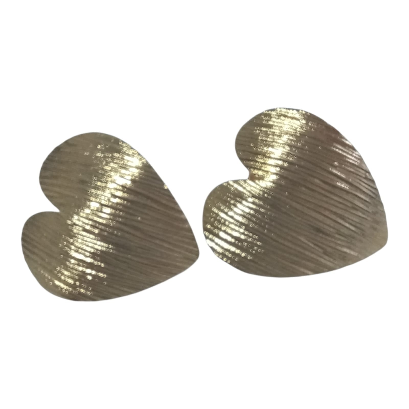 Aros corazón rayado.