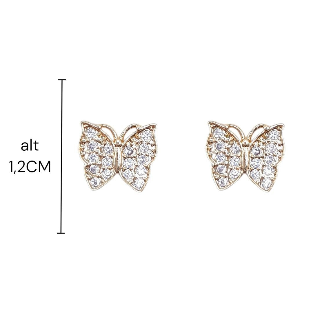 Aros mariposa strass