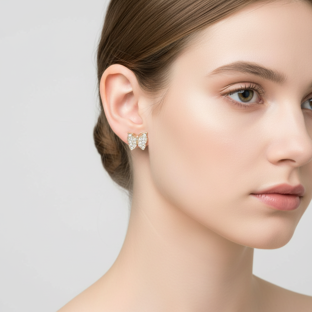 Aros mariposa strass