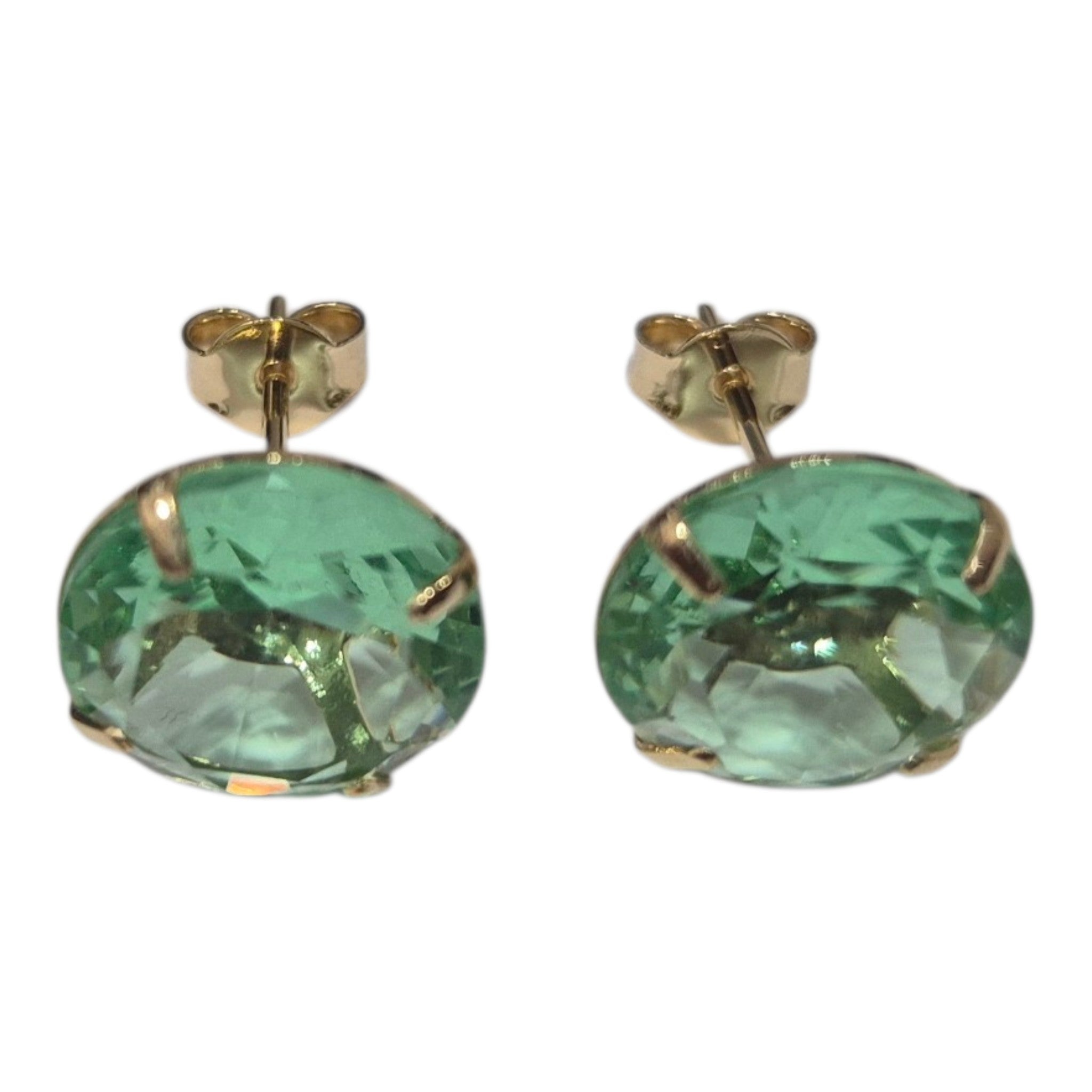 Aros cristal , verde agua.