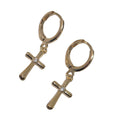 Argollas cruz con circon