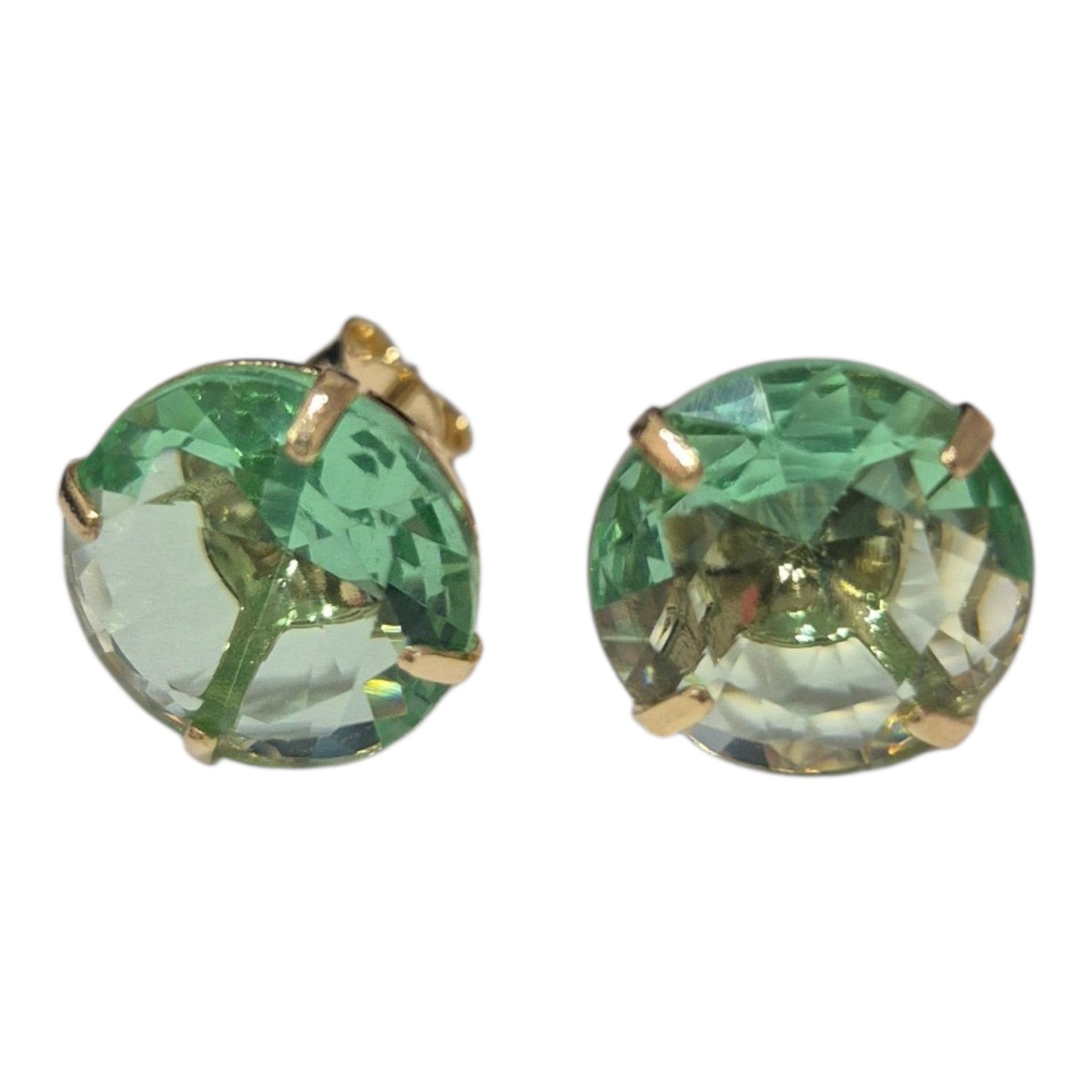 Aros cristal , verde agua.