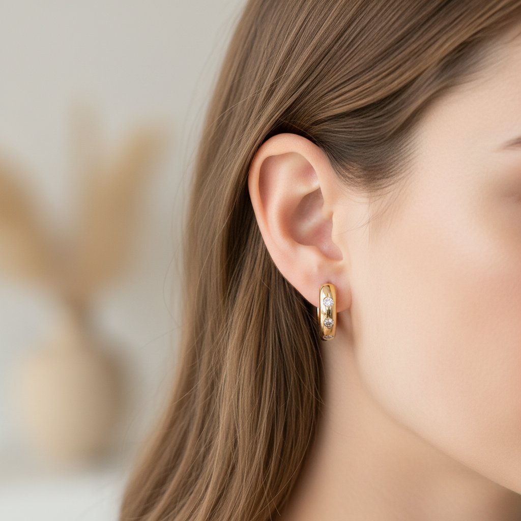 Argollas con circones blancos
