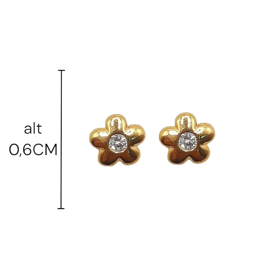 Aros flor strass