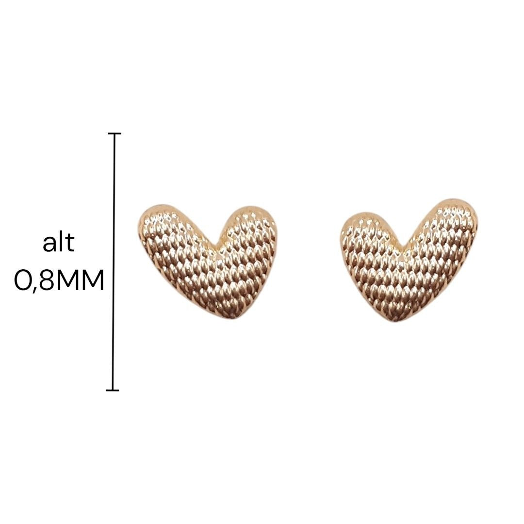 Aros corazón tejido