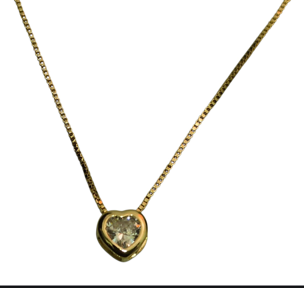 Cadena veneciana dije corazón  strass
