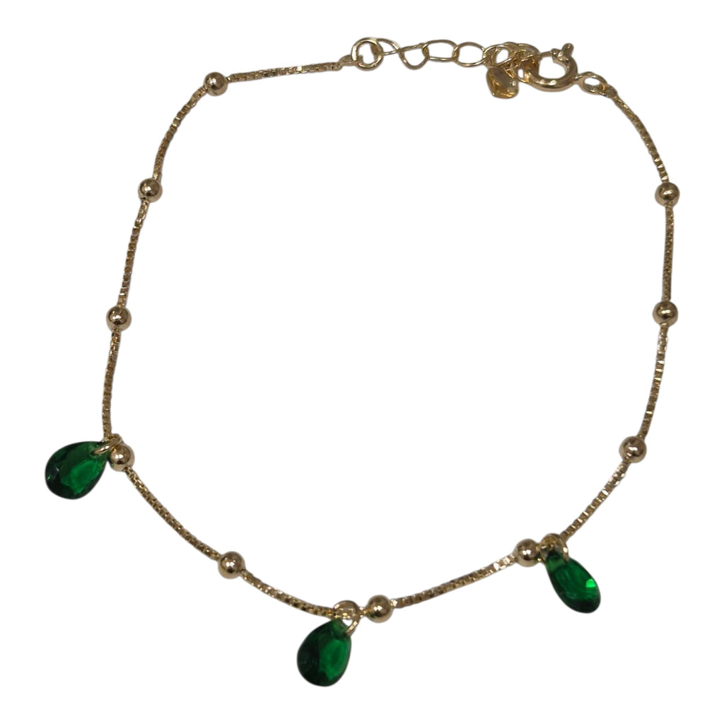 Pulsera 3 gotas verdes