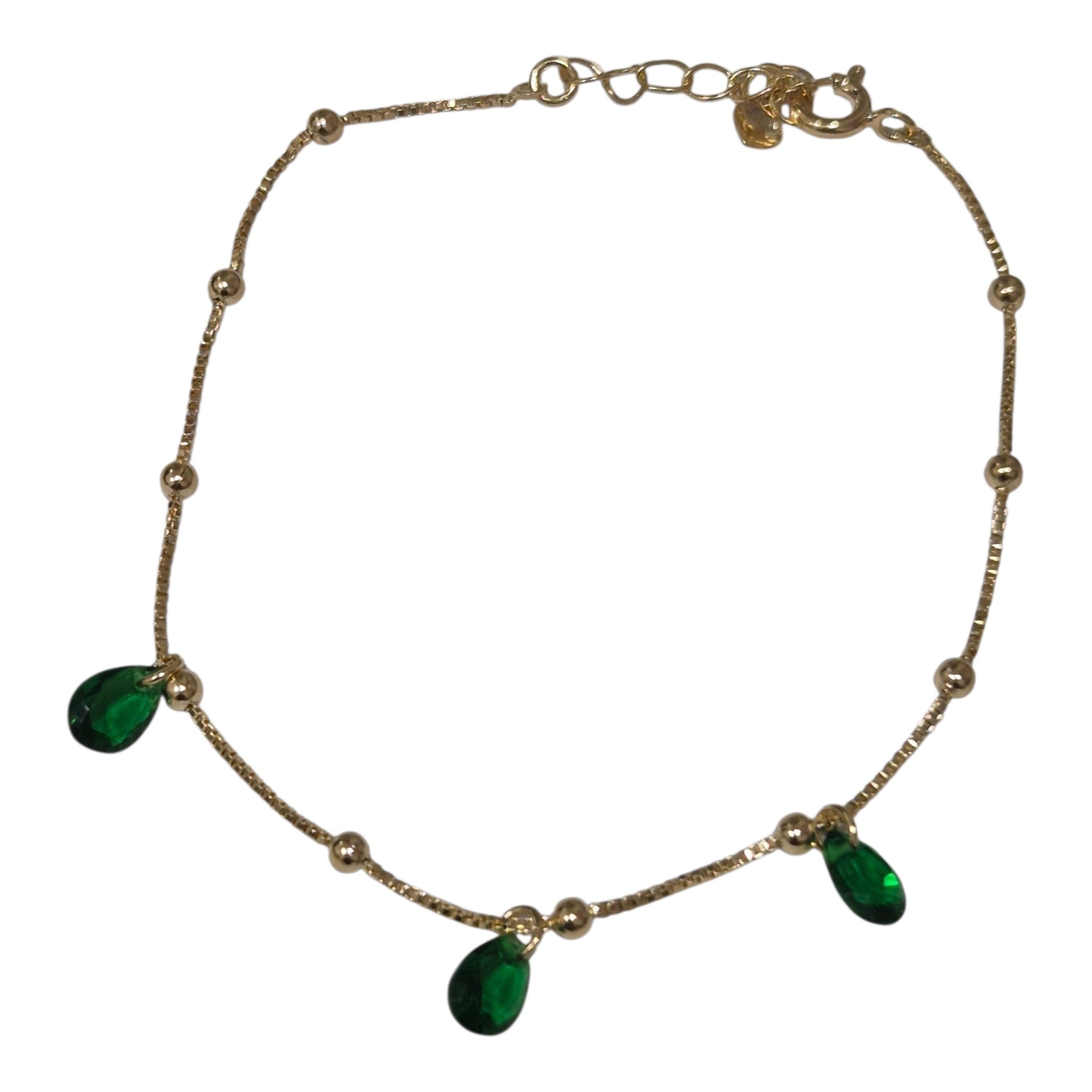 Pulsera 3 gotas verdes