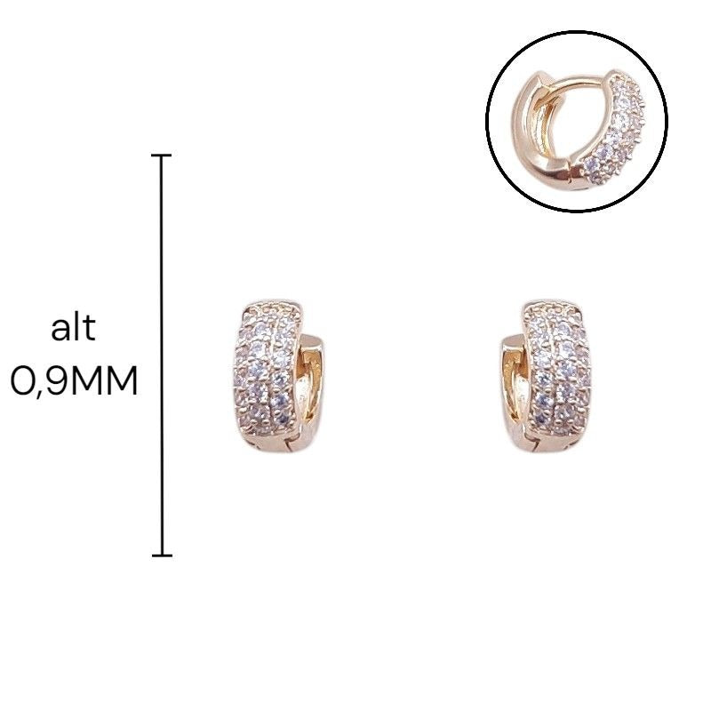 Mini argollas , strass