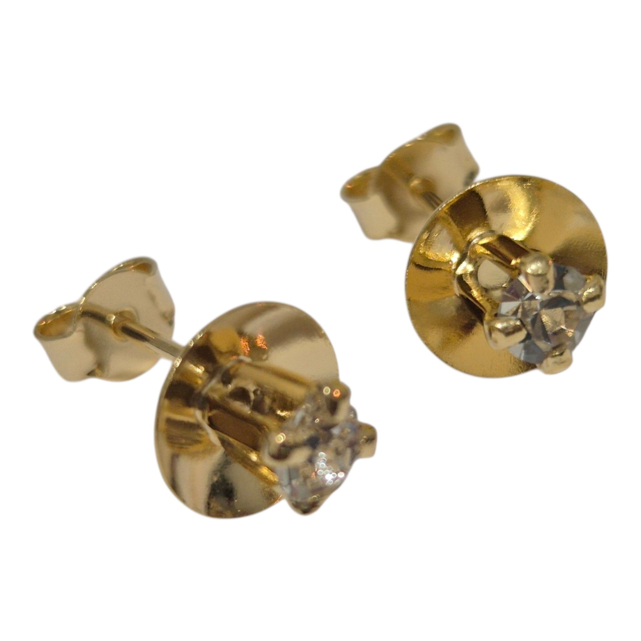 Aros boton circon blanco