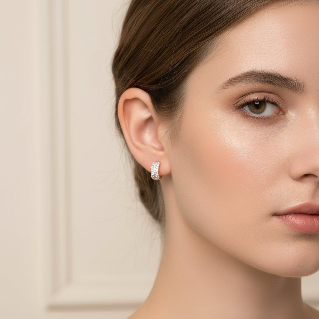 Mini argollas , strass
