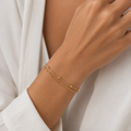 Pulsera doble,  esfera y eslabones.