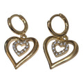Aros doble corazón colgante