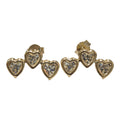 Aros trio corazón circon blanco.