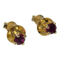 Aros boton de circon morado