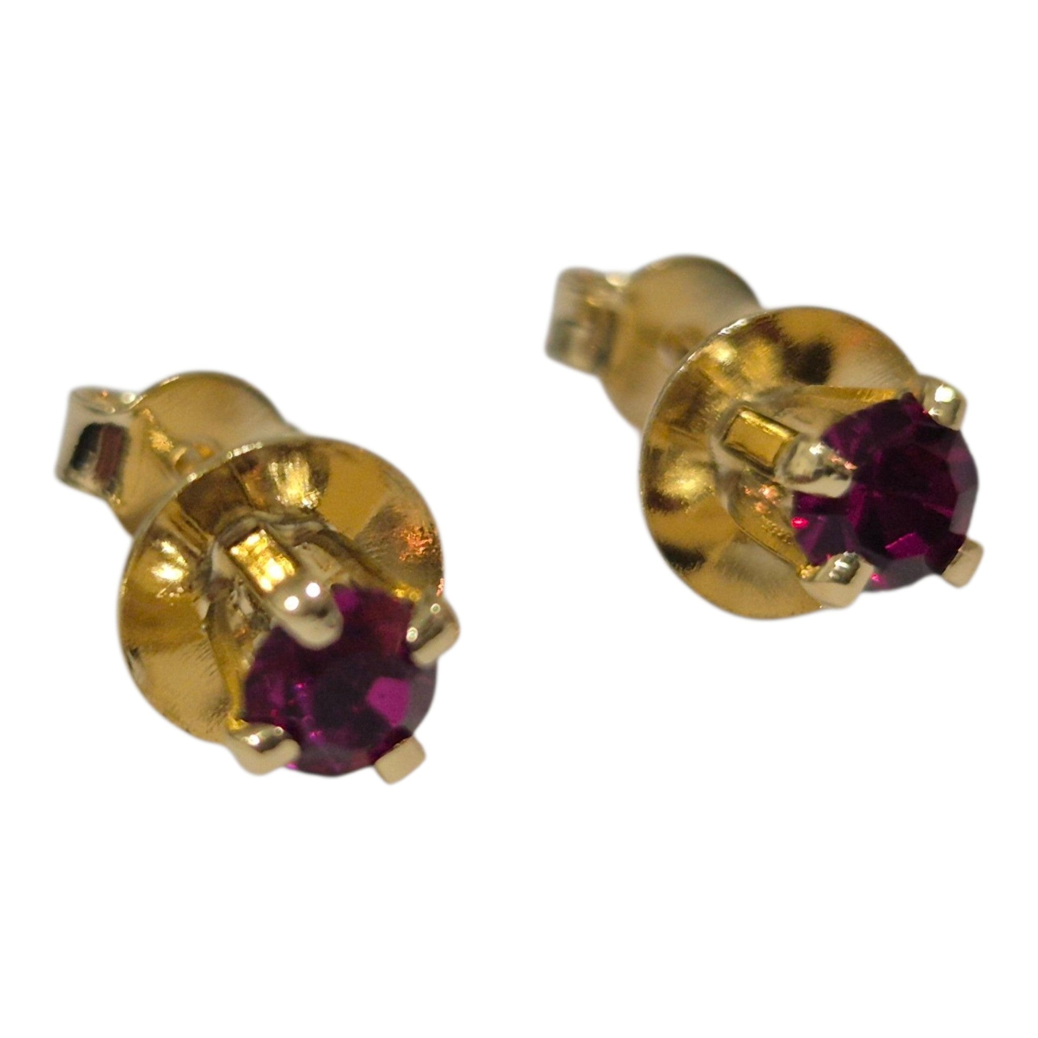 Aros boton de circon morado